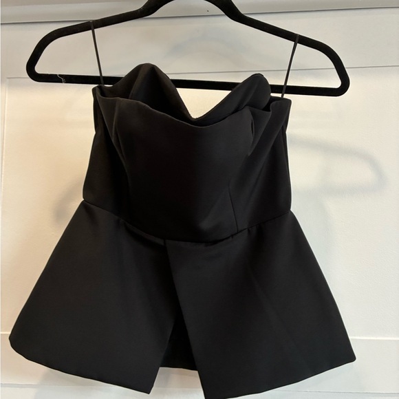 FINDERS KEEPERS Black Mad Hatter Sweetheart Peplum Pencil Dress Size Small - Picture 3 of 4